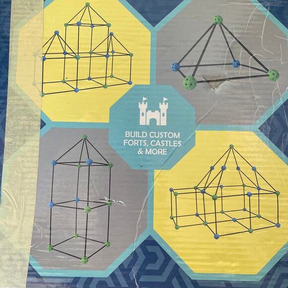 Construction Fort Creative Works 77 Piece Child Play Set Fort Building Camp READ - Picture 7 of 10